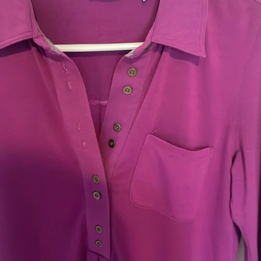 Soft Surroundings Magenta Button-Down Shirt small - Picture 3 of 7
